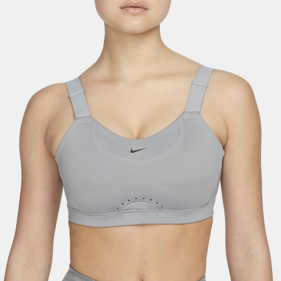 NWT Nike Particle Gray Alpha Padded Adjustable High Impact Sports Bra XS A-C - Picture 1 of 5
